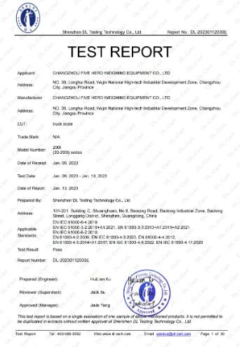 CE - Changzhou Five Herd Weighing Equipment Co., Ltd.