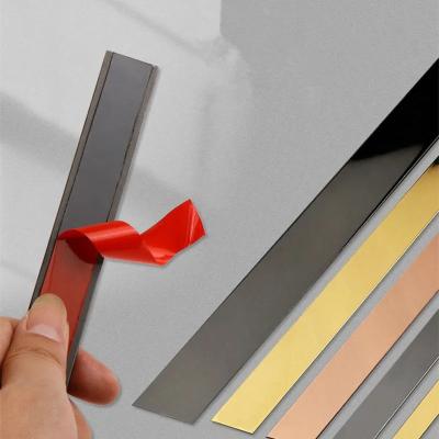 China Modern Decorative stainless steel strips for ceiling flat metal Self adhesive strip for sale