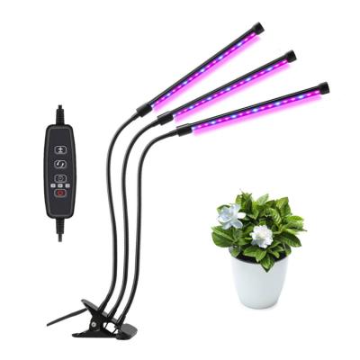 China Adjustable Intensity LED Grow Light with Control for Plants Seedings Flower Full Spectrum, 3/9/12HR Timer, 3 Tube USB Phyto Lamp for sale