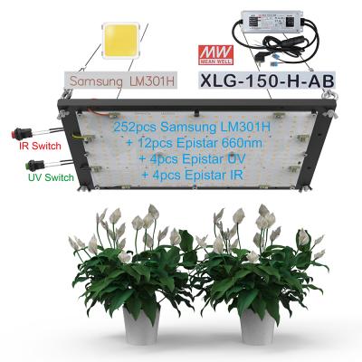 China Seed Starting Estares 120W Epistar Switchable UV & IR Q272 V4 LED Panel LM301H WELL MEANING XLG driver dimmable led grow light for sale