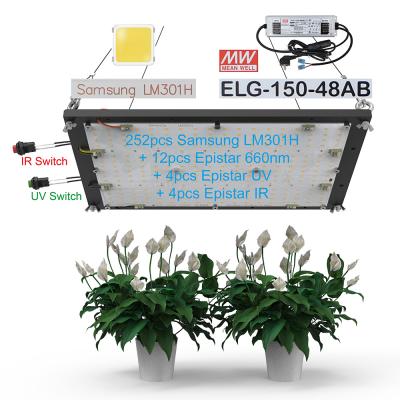 China Seed Starting Estares 120W MIDDLE GOOD Driver Epistar Full Spectrum LM301H UV & IR Q272 V4 LED Switchable Panel Led Grow Light for sale