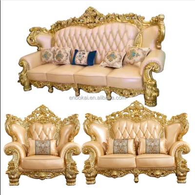 China European Style Tufted Sofa Combination Villa Living Room Furniture Solid Wood American Style Solid Leather Sofa for sale