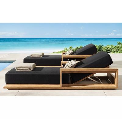 China Weather Outdoor Furniture Daybed Pool Furniture Garden Set Chaise Lounge Modern Teak Sun Bed for sale