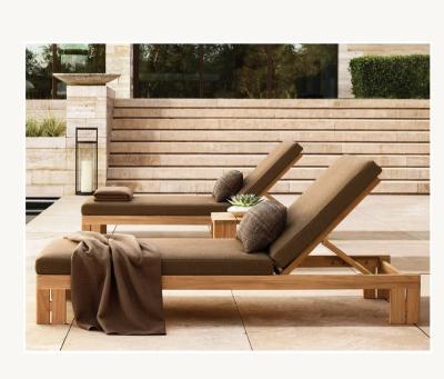 China Modern Outdoor Sun Sofas Wooden Living Room Furniture Garden Sets Teak Chaise for sale