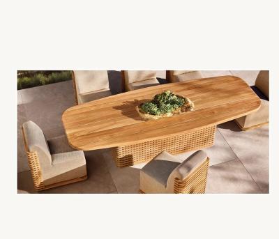 China Large Weather Outdoor Furniture Teak Furniture Chair Teak Dining Set Dining Table With Chairs Set for sale