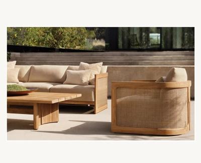 China Luxury Outdoor Teak Furniture Outdoor Solid Teak Patio Furniture Outdoor Furniture Set Solid Wood Sofa Set for sale