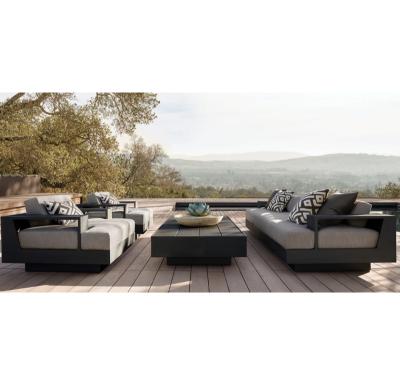 China Modern Aluminum Outdoor Garden Sofa Set Villa Patio Furniture Metal Patio Furniture for sale