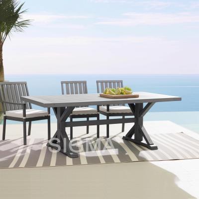 China Modern High End Outdoor Garden Hotel Patio Furniture Set Aluminum Dining Table for sale