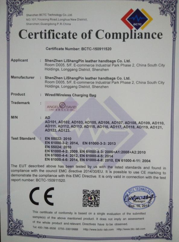 CE certificate - Shenzhen FineGift Bag Manufacture Ltd.