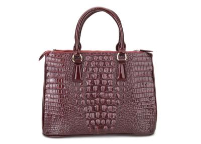 China Girls Croco Embossed Patent leather satchel handbags in Burgundy for sale