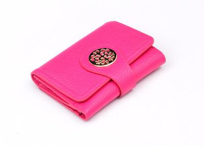 China Fashion Rose Woman Three Fold Wallet with Snap Button Closure for sale