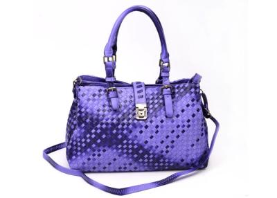 China Designer Woven PU Ladies Leather Shoulder Bags with Adjustable Long Handles for sale