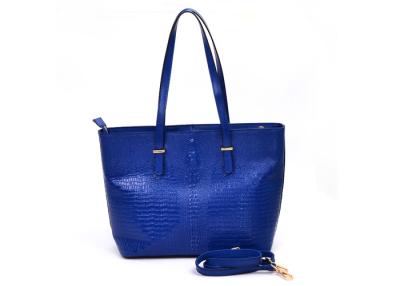 China Fashion Long Handles Ladies navy blue leather handbags Customized for sale