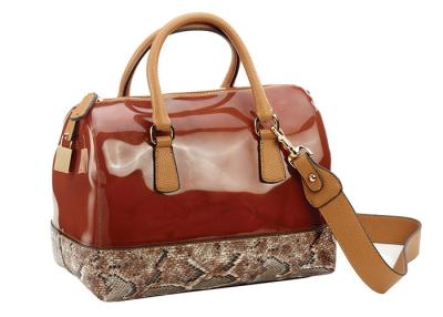 China Gold / Red PU Leather Bag for Womens , Detachable Shoulder Strap for sale