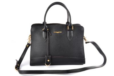 China Black Big size Womens Leather Bag / handbags with zipper pocket for sale