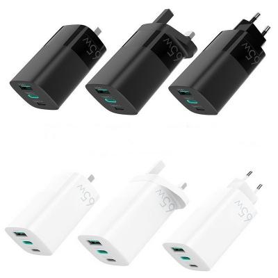 China Bestselling 2022 Mobile Phone Charger 65w USB Gan Type C Wall Charger Adapter Fast For Laptop US EU UK Plug for sale