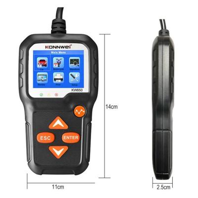 China KONNWEI KW650 Motorcycles Car Motorcycle Battery Tester 12V 6V Battery Installation Analyzer 2000CCA Charging Hand Crank Most Test Tools for sale