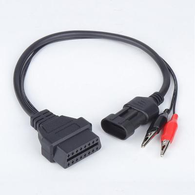 China For Fiat Car Cable For Fiat 3 Pin To 16 Pin OBDII OBD2 Connector Adapter Car Cable OBD 3pin Auto Diagnostic Cable for sale