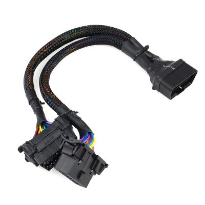 China 16 Pin Female Extension Opening Cable Car Interface Connector OBD2 OBD II Diagnostic Converter OBD2 Male Female Cable OBD2 OBD 16 Pin Female Extension Opening Cable for sale