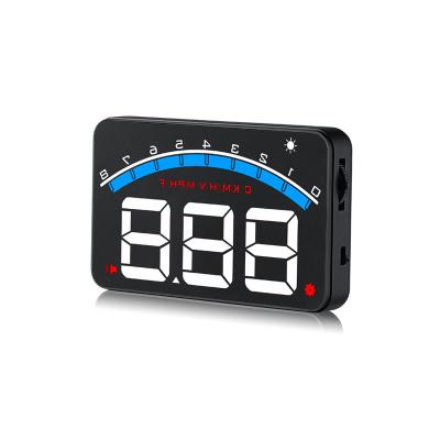 China Clock Car Head Up Display OBD2 3.5 Inch Projector Vehicle Speed ​​Rpm HUD Glass Water Temperature for sale