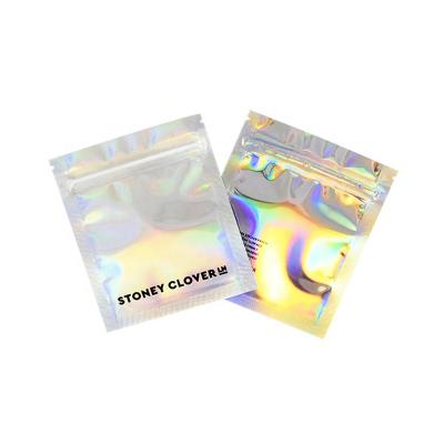 China DeLuTe China Factory Moistureproof Customized Holographic Laser Sealing Bag Gift Self Sealing Bag Jewelry Resealing Bag for sale