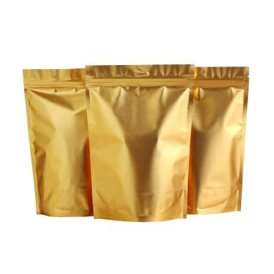 China Wholesale Moisture Proof Pure Foil Packaging Stand Up Tea Plastic Food Coffee Foil Pouch Plastic Bags for sale