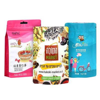 China DeLuTe China Factory Moisture Proof Customized Polyester Film Plastic Resealable Bag Printed With Logo Resealable Food Packaging for sale