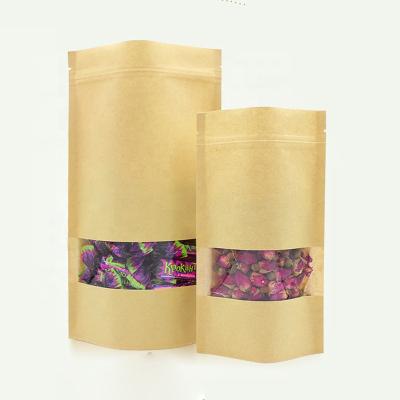 China DeLuTe China Factory Moisture Proof Customized Transparent Resealable Packaging Bag Kraft Paper Bag for sale