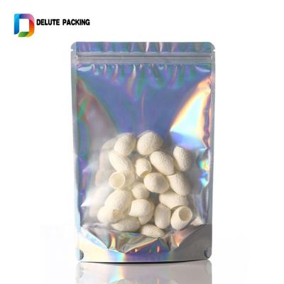 China Security Food Graduate Packaging Zip Lock Holographic Mini Bag Small Plastic Packaging for sale