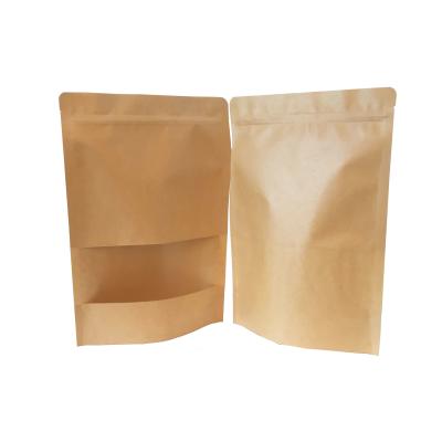 China Customized printed aluminum foil zip lock kraft paper nuts packaging bags with window for sale