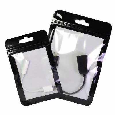 China One Side Clear Bag Pearlized Film Plastic Pouch USB sack Hairpin Packing White BOPP Pearl Film Bags for sale