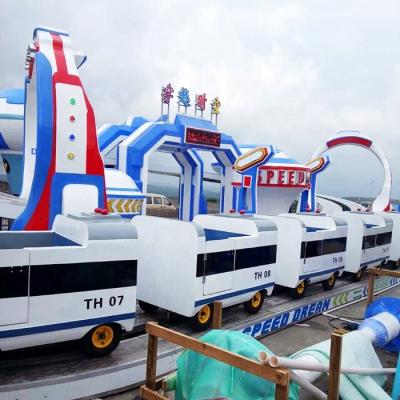 China other amusement park products racing car rides high-speed rail train shuttle rides 20p for sale