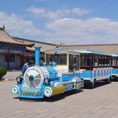 China Fiberglass Theme Park Shopping Mall Electric Pile Trackless Train for sale