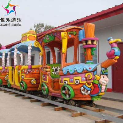 China Outdoor Fiberglass Funfair Attraction Children Track Train Small For Children for sale