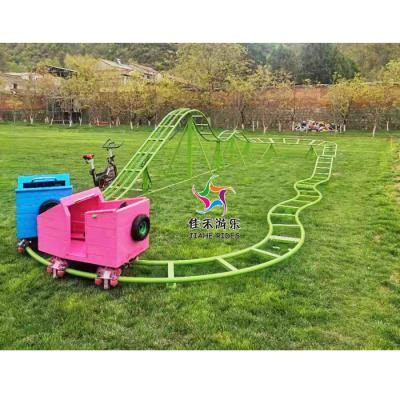 China Fun Wooden Fairground Rides Small Kids Roller Coaster No Power Rides For Sale for sale