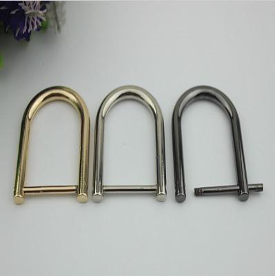 China Custom made big zinc alloy 28 mm removable metal D ring buckle with polishing for sale