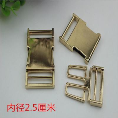 China 1 inch Hardware gold metal side quick release curved buckles for pet dog collar for sale