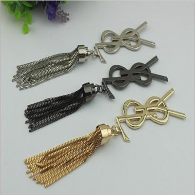 China Handmade DIY handbag accessories making 185 length zinc alloy metal cord end cap with tassel for sale