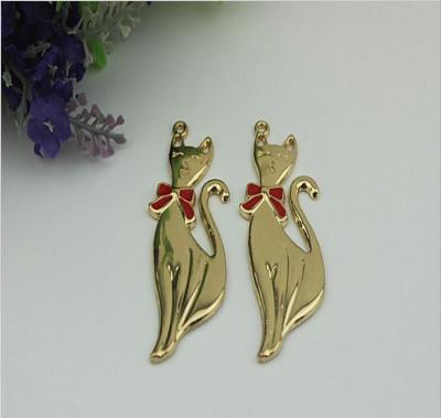 China Fashion ladies shoes accessories zinc alloy gold fox pattern metal lable tag with drip glue for sale