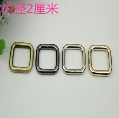 China Iron material nickel metal hardware 20 mm square ring buckle for bag for sale