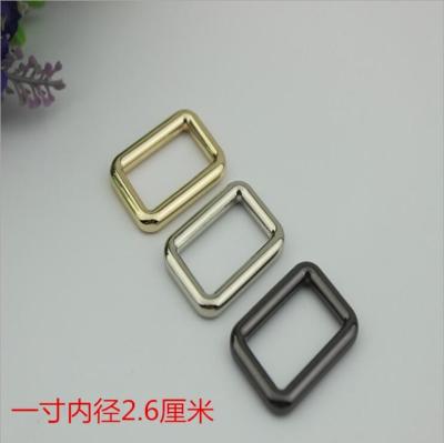 China Wholesale supplies handbag hardware 26 mm metal square gold messenger buckle for sale