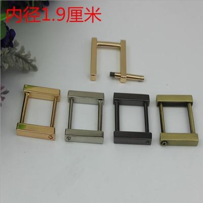 China Fancy gold can detachable 19 mm metal rectangle square buckles for handbag for sale