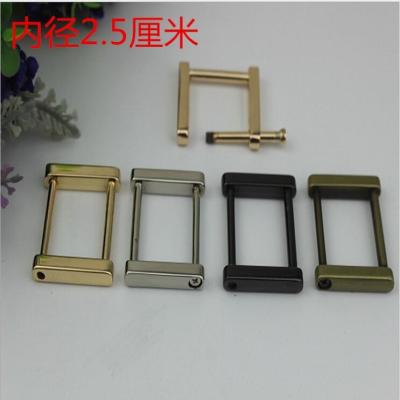 China Customized zinc alloy gunmetal color 25 mm metal square ring buckle for bags for sale