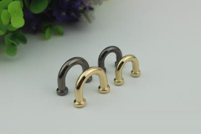 China Multi-size 9 mm / 13 mm gunmetal color zinc alloy metal bag fitting arch bridge for leather straps for sale