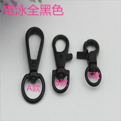 China Design 3 style workmanship electrophoresis black zinc alloy metal snap hooks for bags for sale