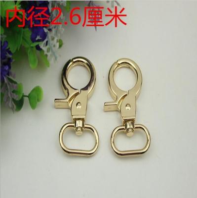 China Oval shape eye bolt 26 mm gold metal trigger swivel snap hook for handbag accessories for sale