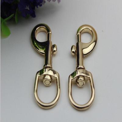 China Bag purse zinc alloy light gold d ring 16 mm dog collar snap hook with nickel free for sale