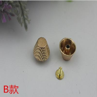 China Fashionable simple pattern gold round 8 mm custom leather rivets bottom nails for handbag for sale