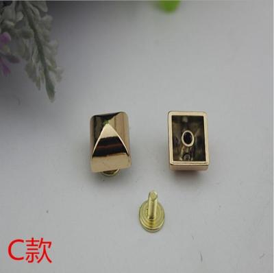 China High end handbag decorative accessories gold 12 mm leather studs rivets with screws for sale