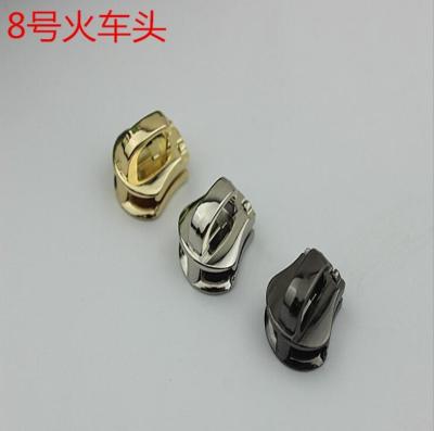 China Bag accessories wholesale decorative light gold metal custom zipper sliders 8# for sale